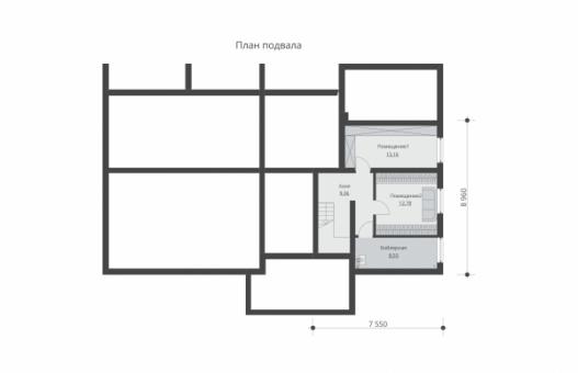 Проект одноэтажного дома с подвалом